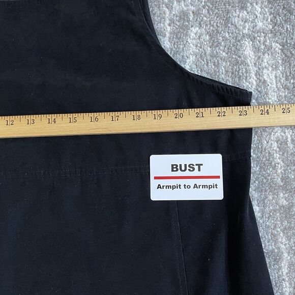 Original TY2 Shift Midi Dress Women 1X Black Sleeveless Side Slit L34 - Picture 7 of 11